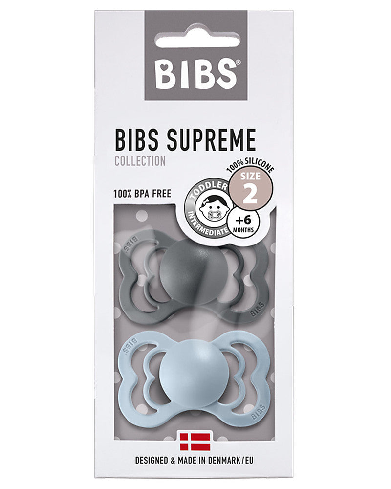 Set of 2 SUPREME pacifiers Iron/Blue - 160338