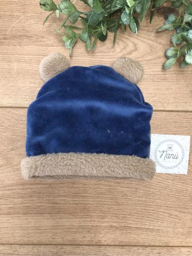 Cuffia In Ciniglia Con Orecchie Neonato BLU IC9273