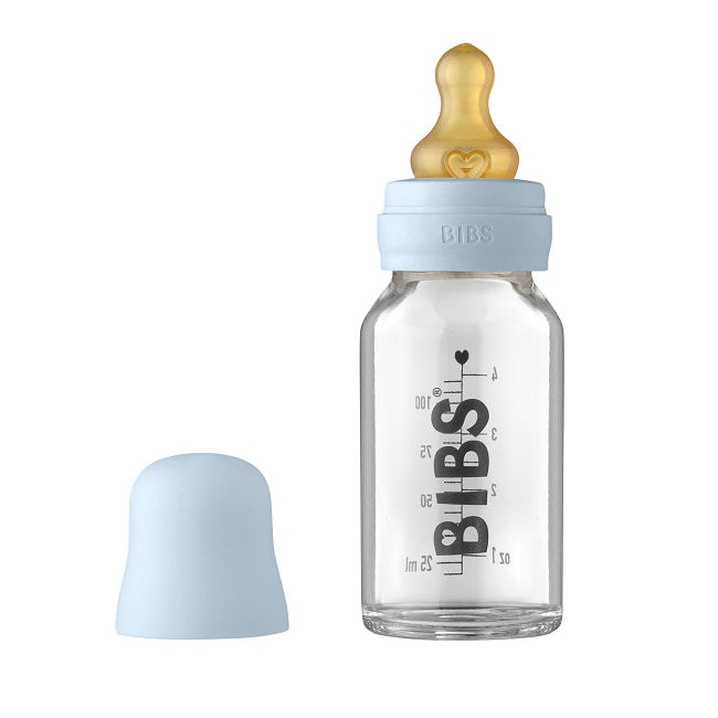 Komplettes Glas-Babyflaschen-Set – Babyblau – 5013231