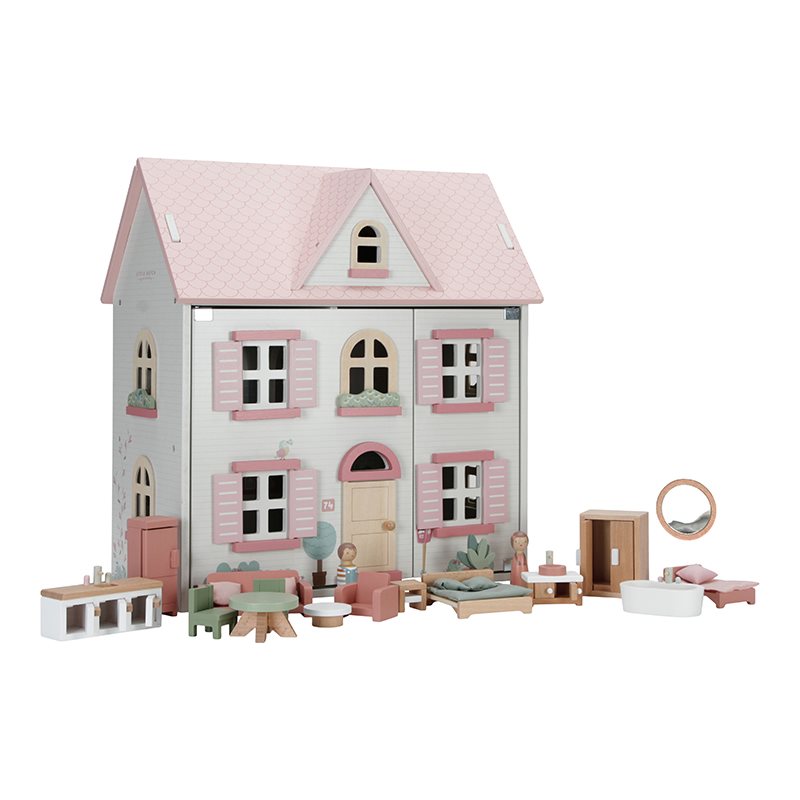 Casa delle bambole portatile in legno - LD7117