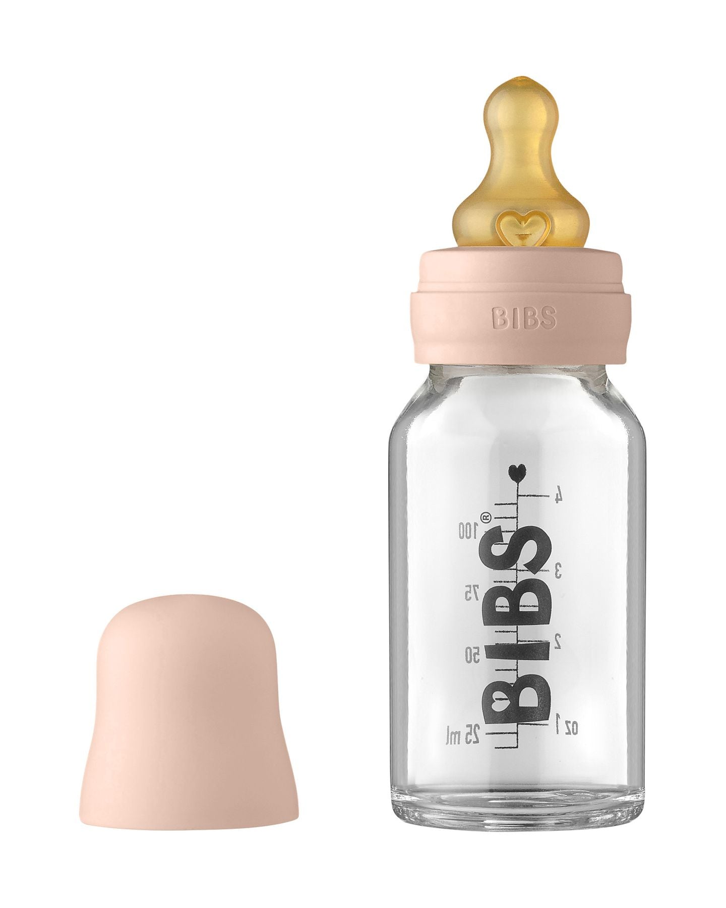 Komplettes Glas-Babyflaschen-Set – Puderrosa – 5013244