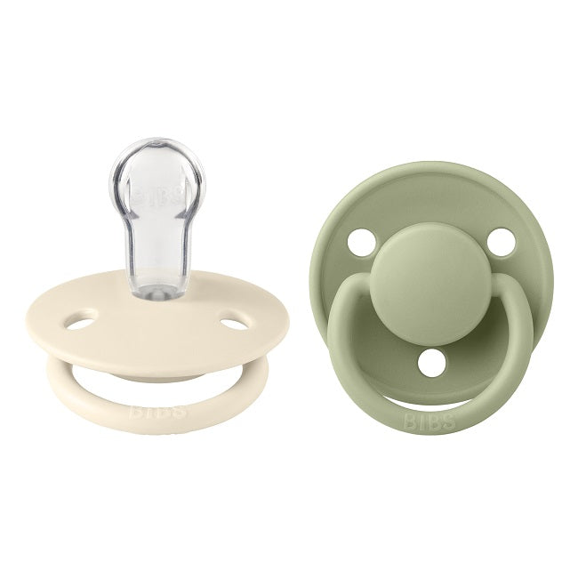 Set of 2 DE LUX pacifiers Ivory/ Sage green - 150223