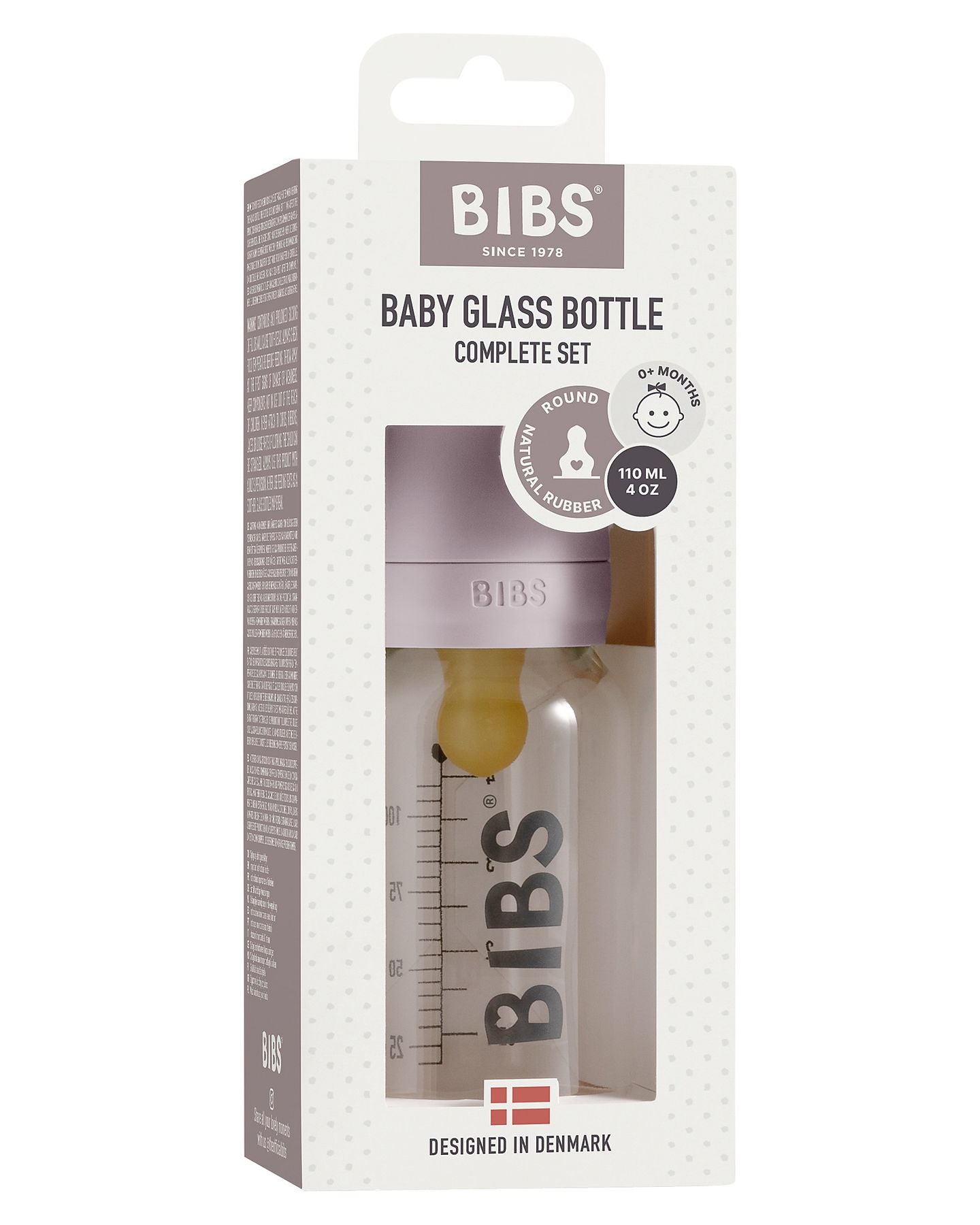 Komplettes Babyflaschenset aus fliederfarbenem Glas – 5013267
