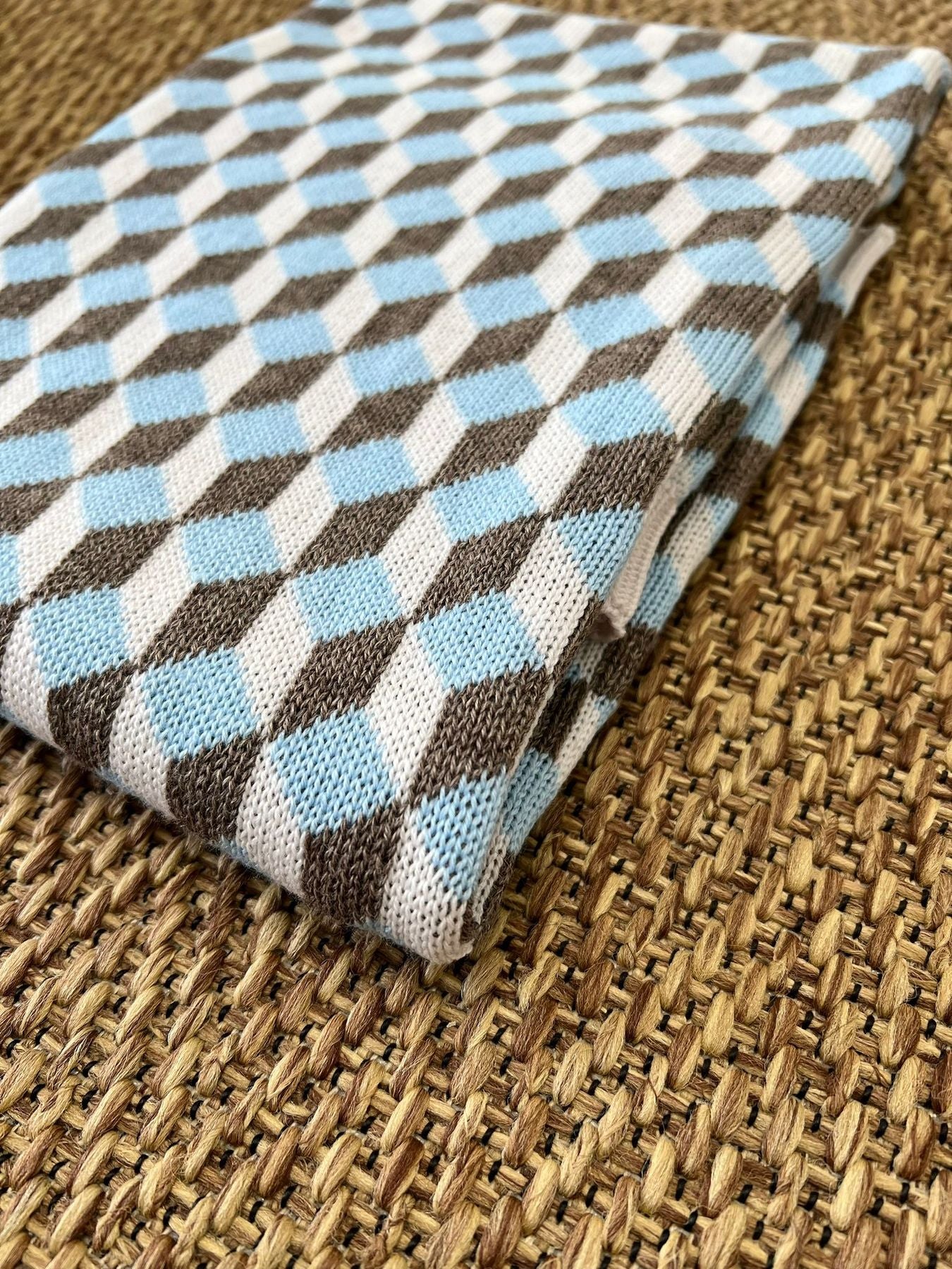 Coperta fantasia geometrica in lana - IG6880