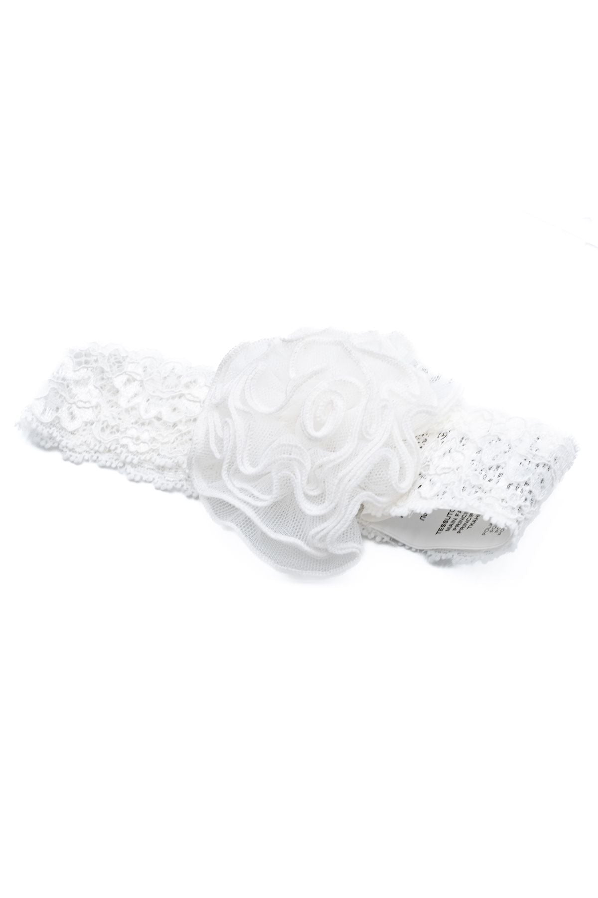 Elastic lace hair band with applied flower - H2868FA-60