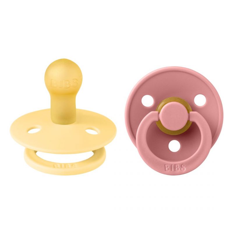 Set of 2 pacifiers Dusty pink/Pale butter - 110426