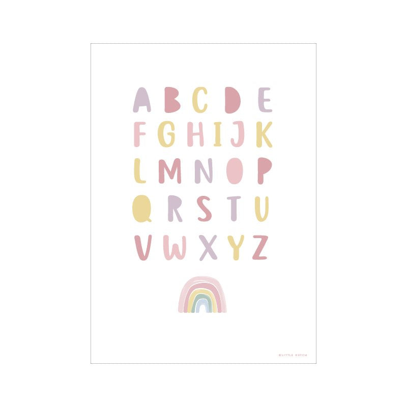 Poster A3 alfabetico arcobaleno rosa - PW10310050