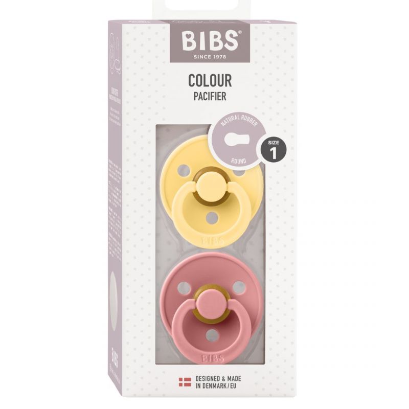 Set of 2 pacifiers Dusty pink/Pale butter - 110426
